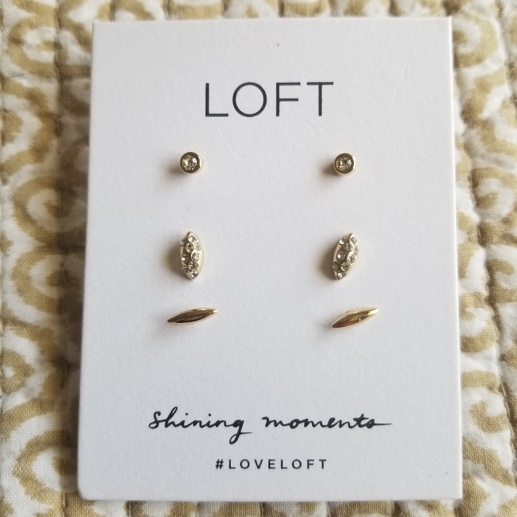 Loft Shining Moments Stud Earrings 3 Pairs Set 15$